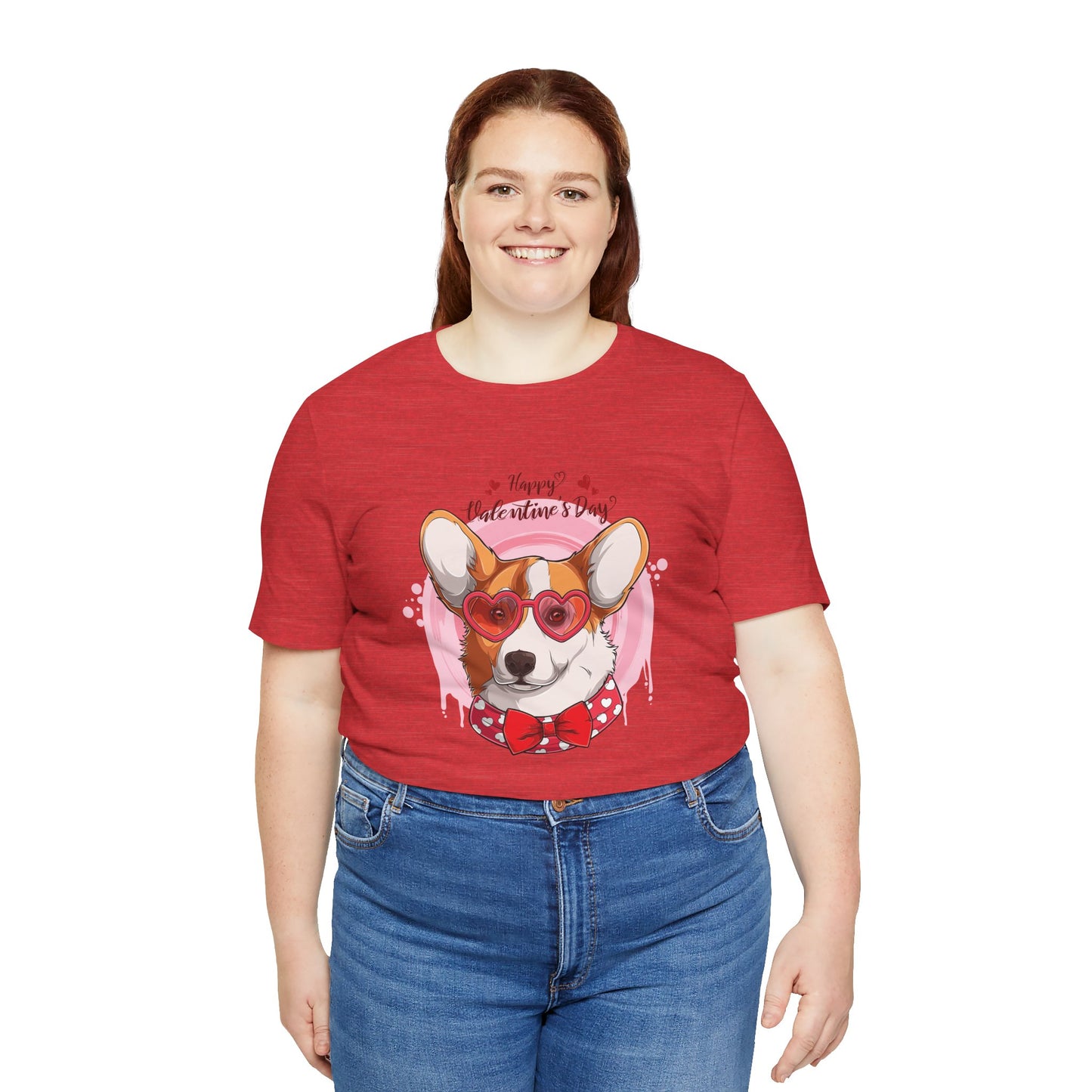 Valentines Day Corgi - Unisex Jersey Short Sleeve Tee