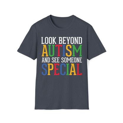 Look Beyond Autism - Unisex Softstyle T-Shirt - OCDandApparel