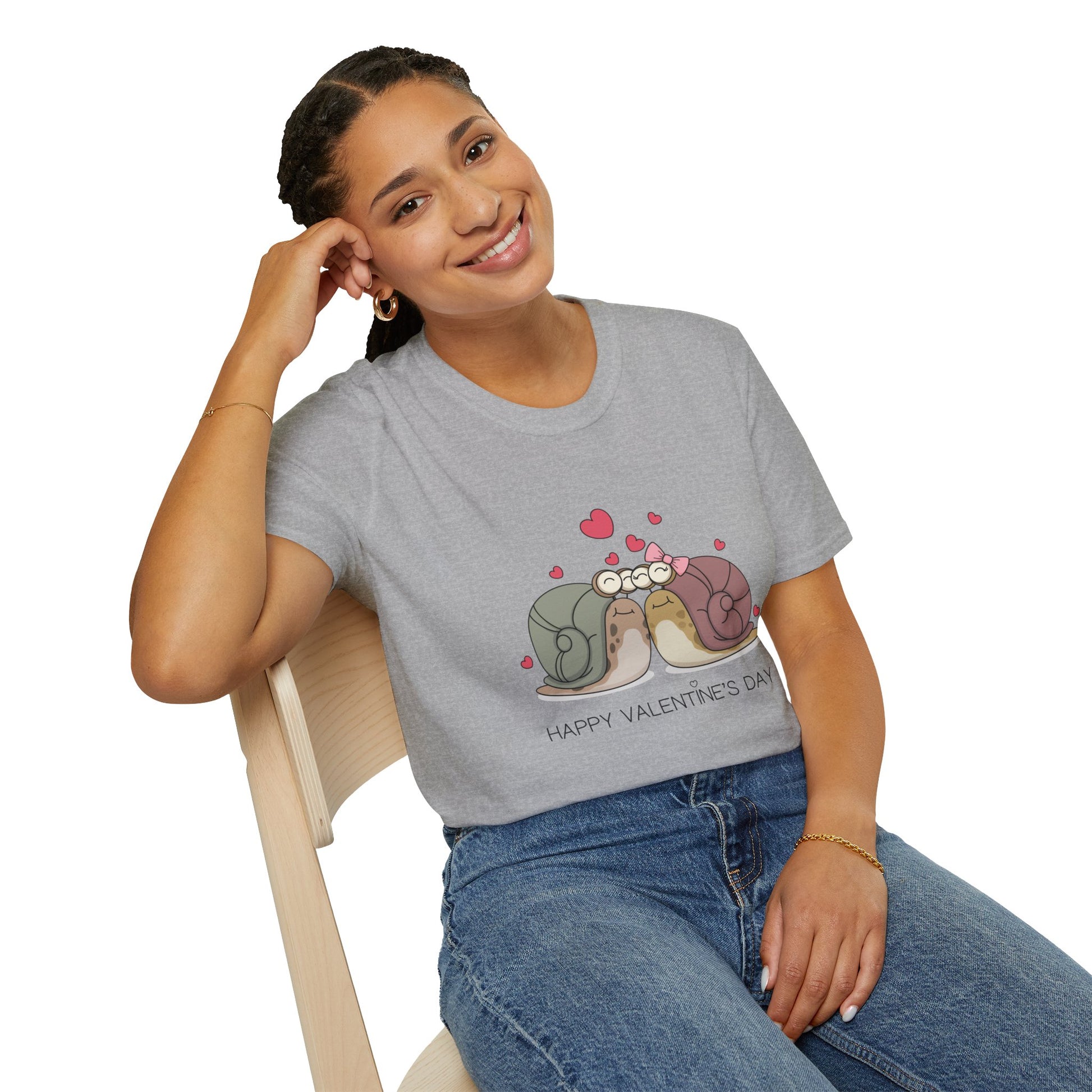 Happy Valentines Day Snail - Unisex Softstyle T-Shirt - OCDandApparel