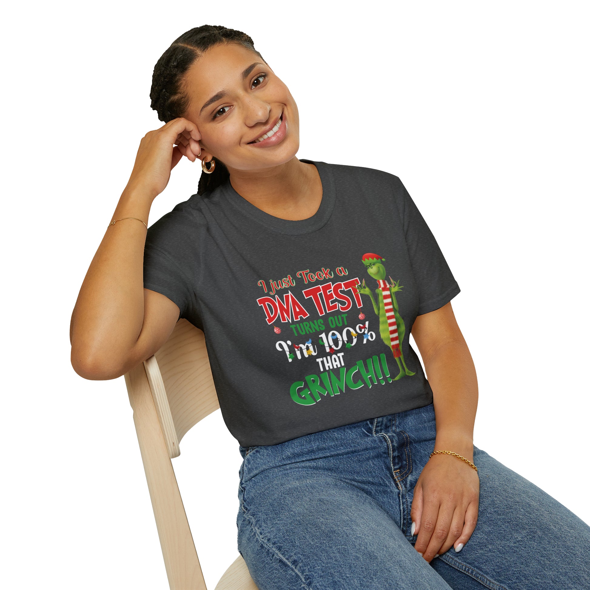 "100% Grinchy" DNA Test - Unisex Softstyle T-Shirt - OCDandApparel