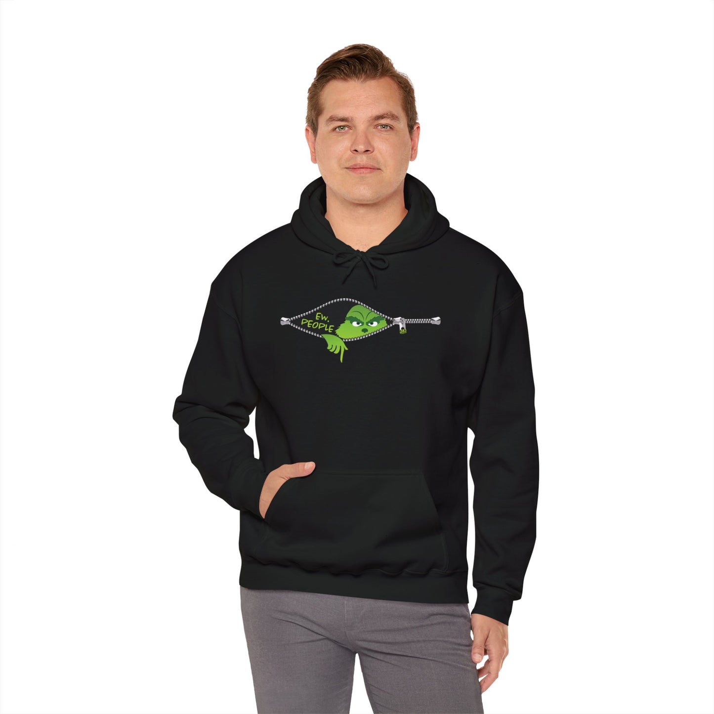 "Ew. People." Grinch Hoodie - Unisex Heavy Blend™ Hooded Sweatshirt