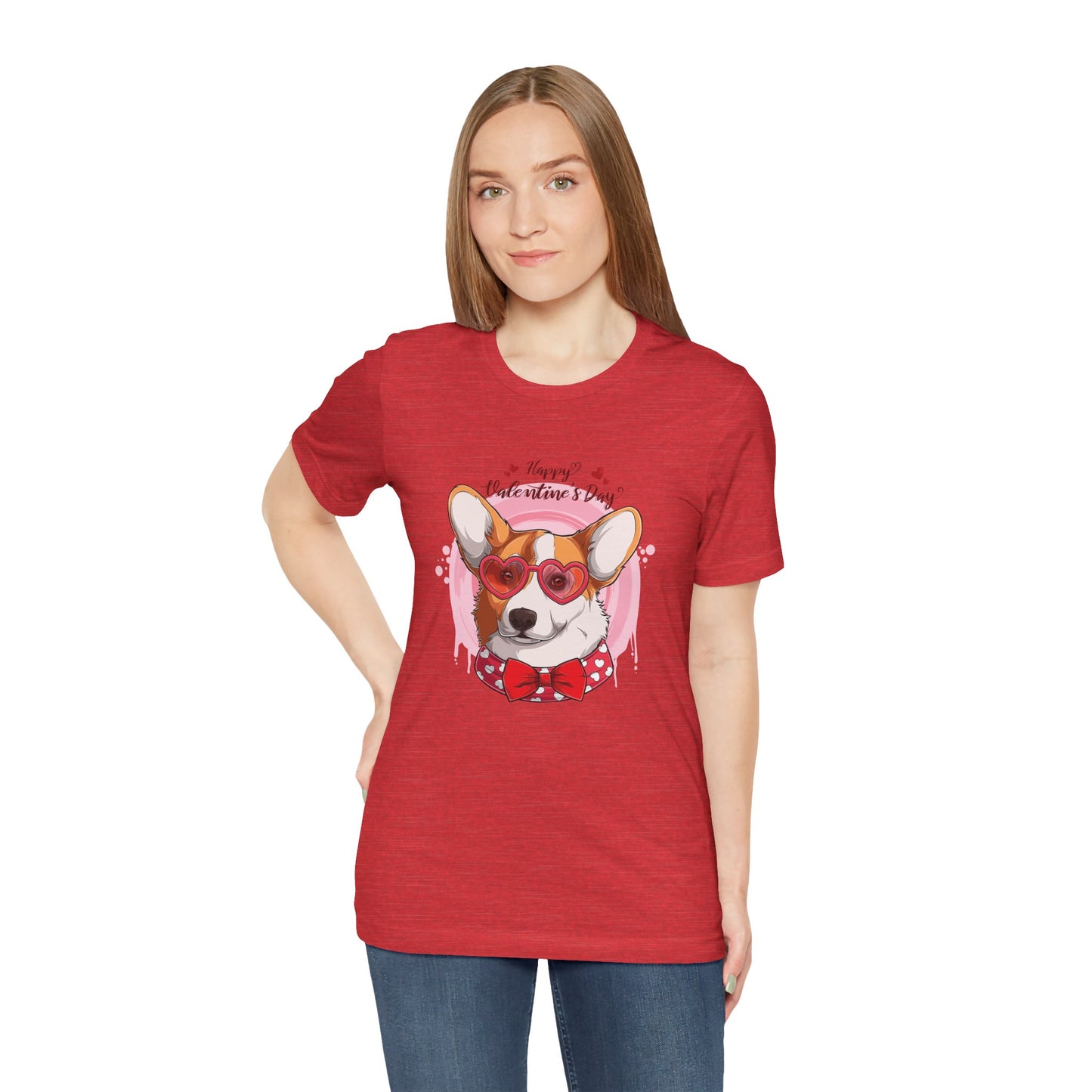 Valentines Day Corgi - Unisex Jersey Short Sleeve Tee