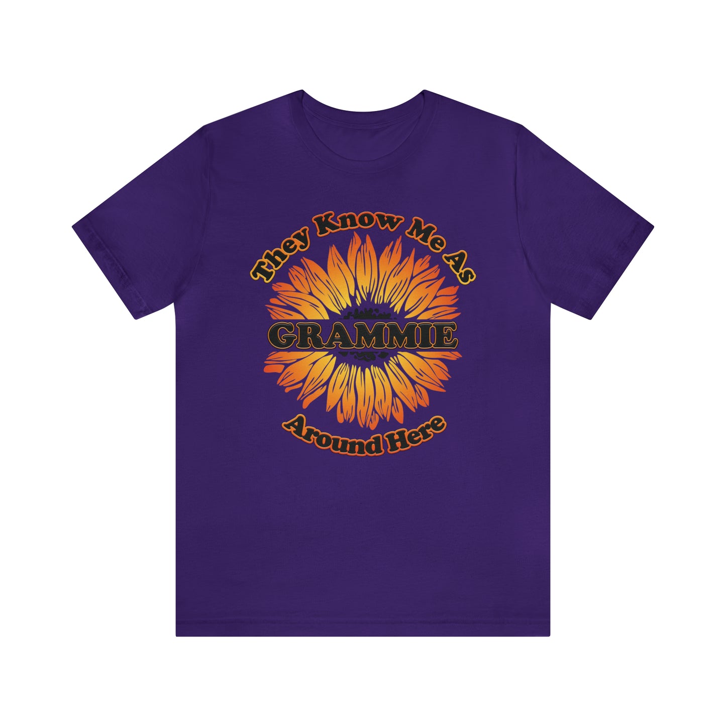 They Know Me As Grammie Around Here Sunflower - Unisex Jersey Short Sleeve Tee - OCDandApparel