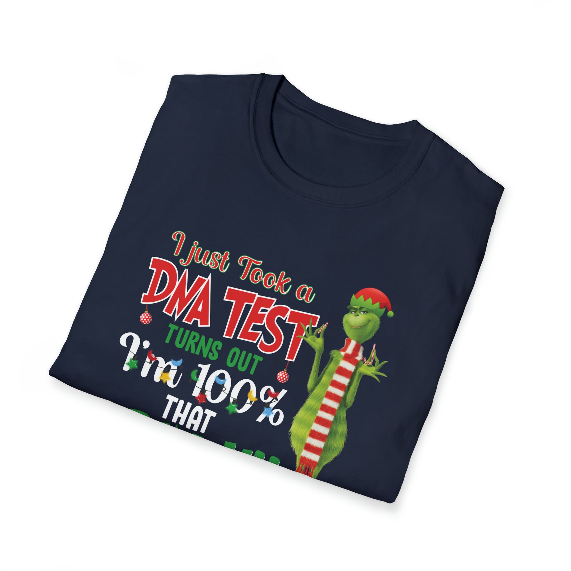 "100% Grinchy" DNA Test - Unisex Softstyle T-Shirt - OCDandApparel