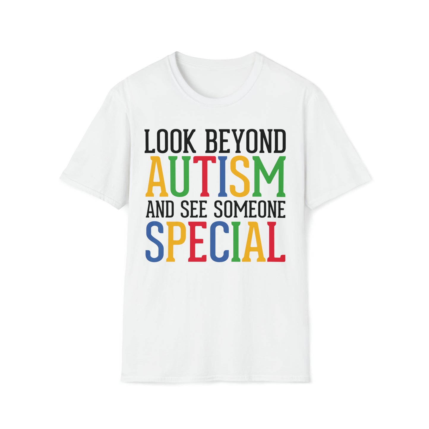 Look Beyond Autism - Unisex Softstyle T-Shirt - OCDandApparel