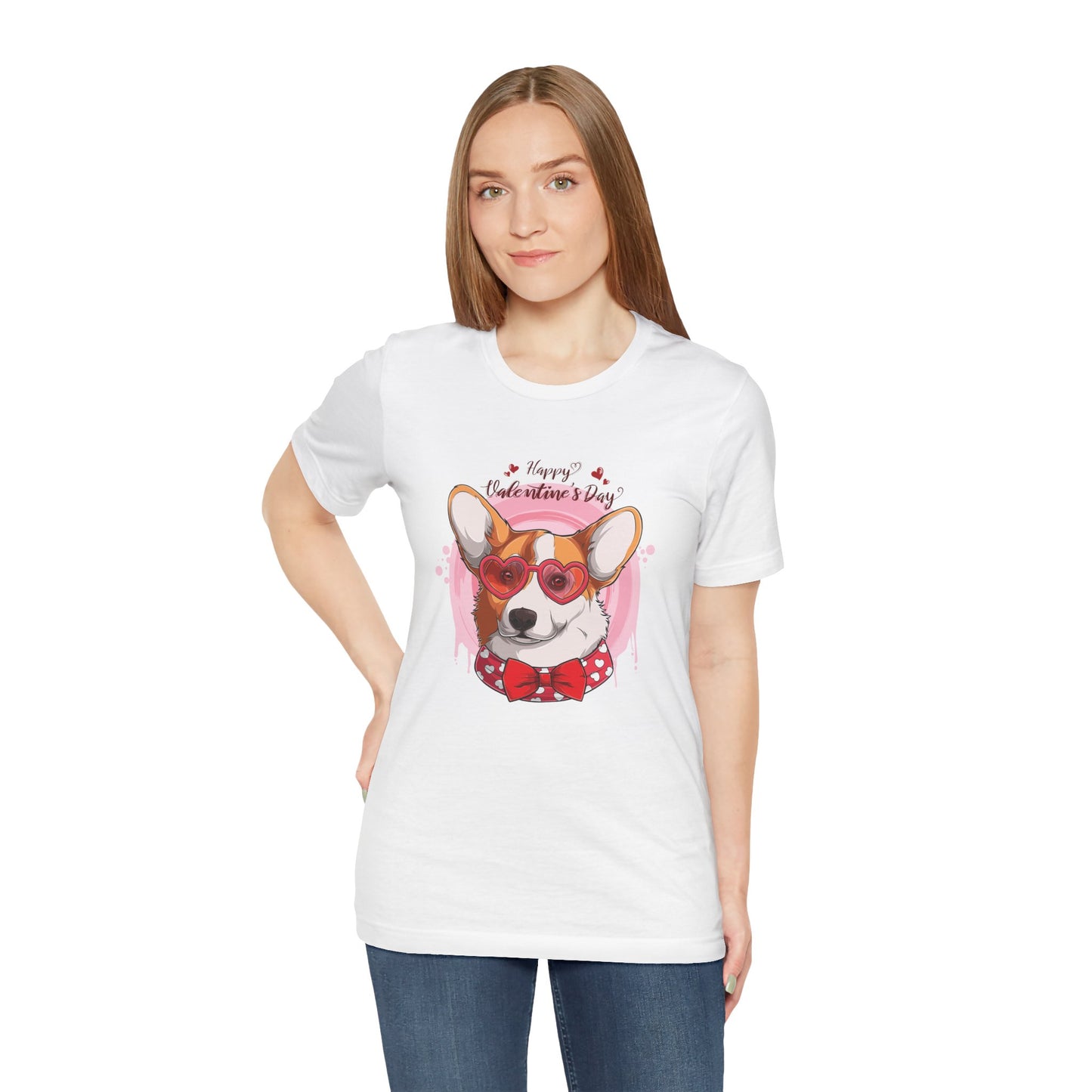 Valentines Day Corgi - Unisex Jersey Short Sleeve Tee