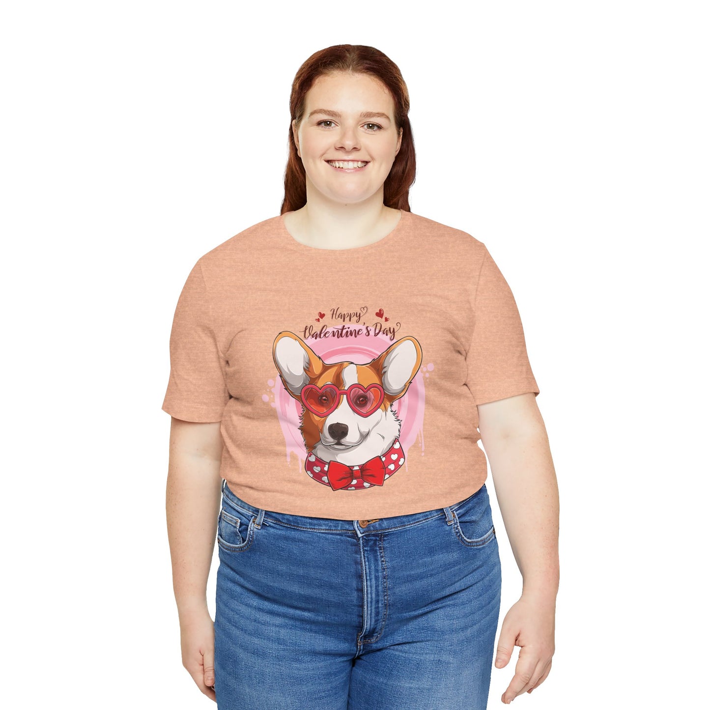 Valentines Day Corgi - Unisex Jersey Short Sleeve Tee