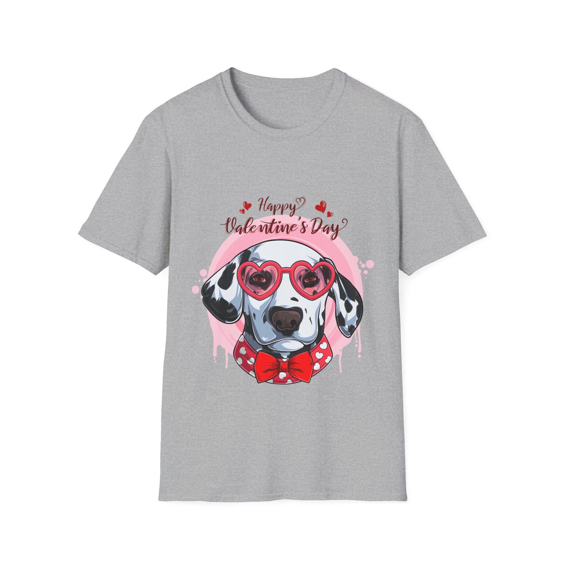 Happy Valentines Day Dalmatian - Unisex Softstyle T-Shirt - OCDandApparel