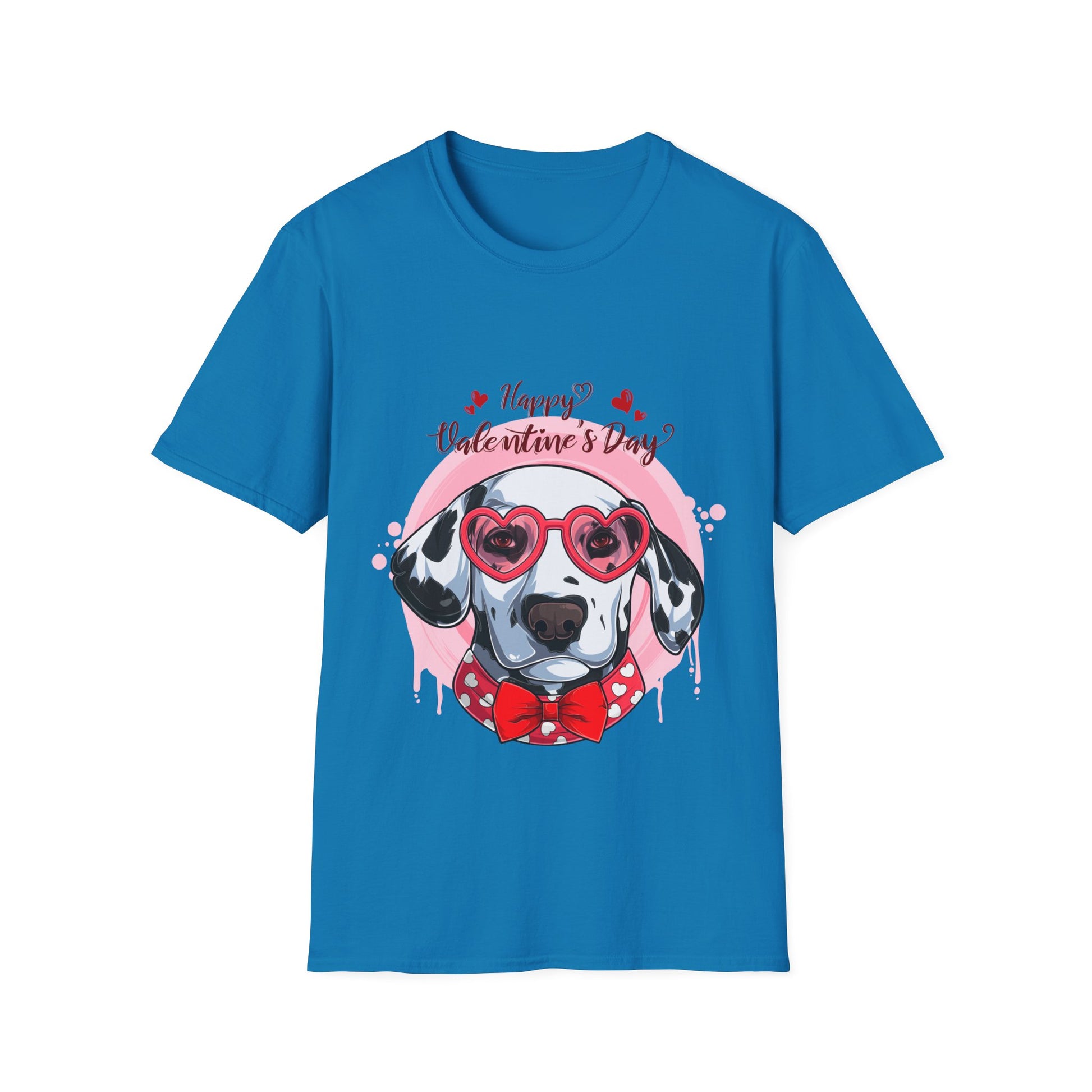 Happy Valentines Day Dalmatian - Unisex Softstyle T-Shirt - OCDandApparel