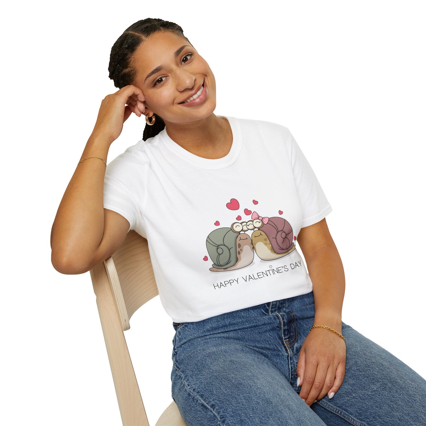 Happy Valentines Day Snail - Unisex Softstyle T-Shirt - OCDandApparel