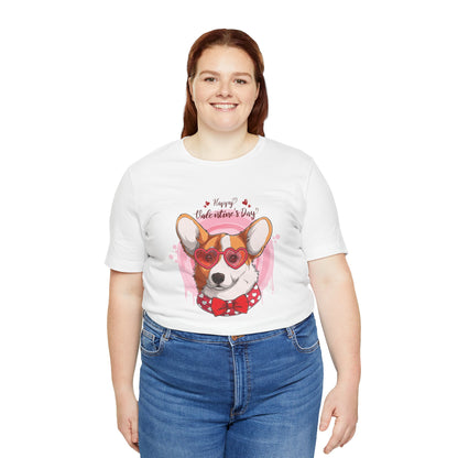 Valentines Day Corgi - Unisex Jersey Short Sleeve Tee