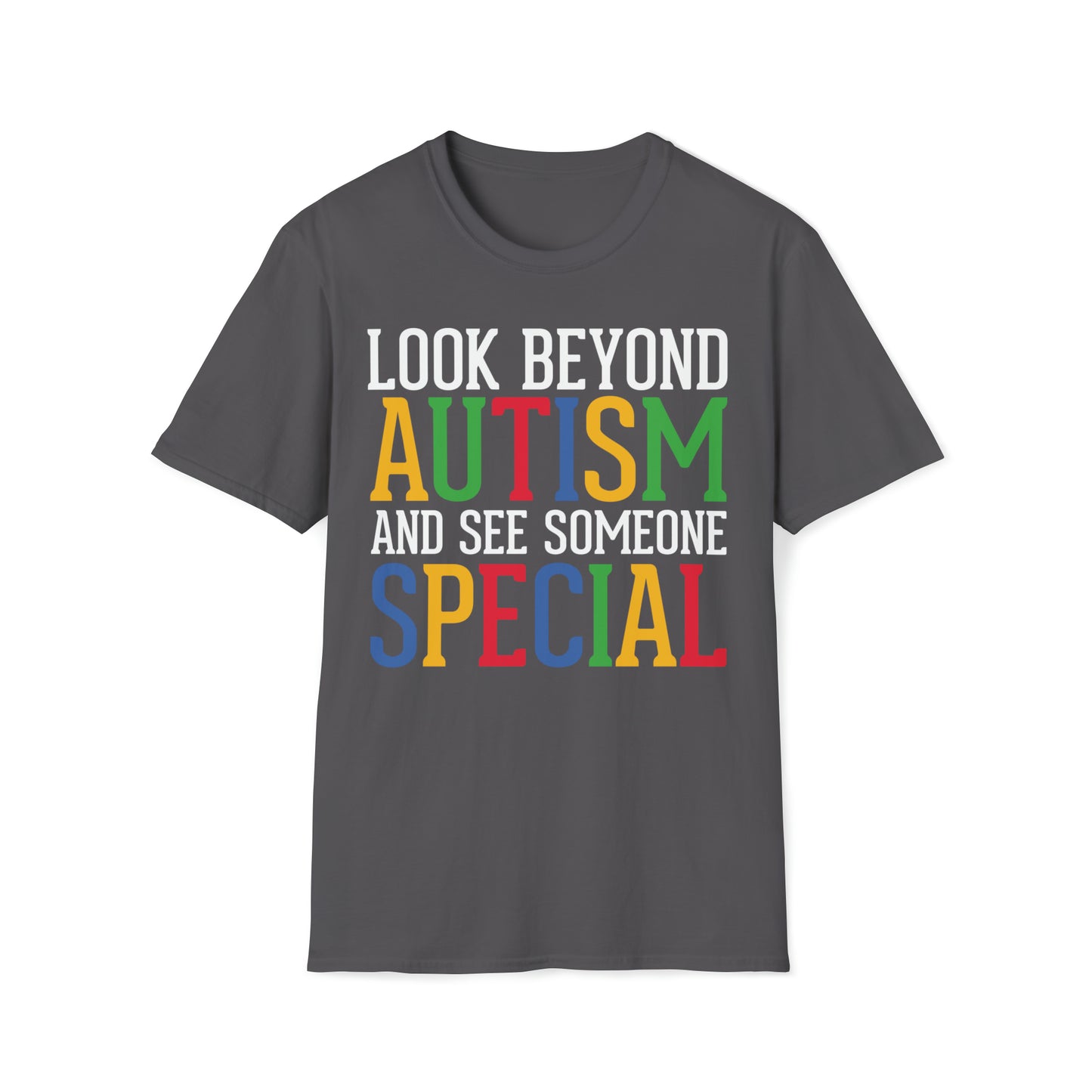 Look Beyond Autism - Unisex Softstyle T-Shirt - OCDandApparel