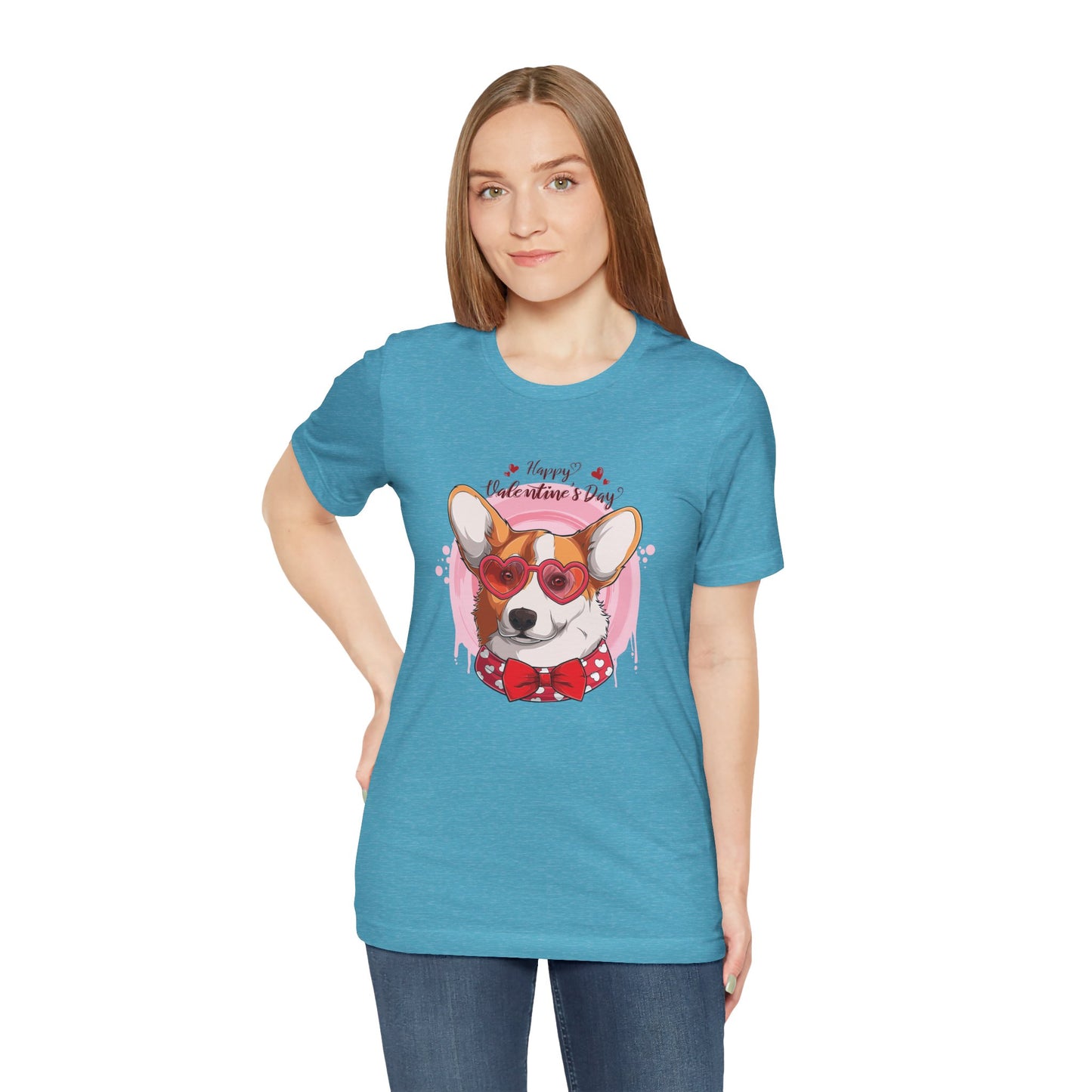 Valentines Day Corgi - Unisex Jersey Short Sleeve Tee