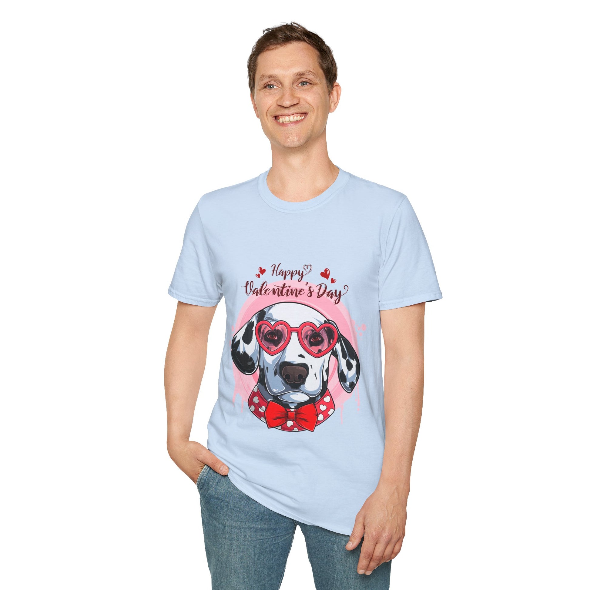 Happy Valentines Day Dalmatian - Unisex Softstyle T-Shirt - OCDandApparel