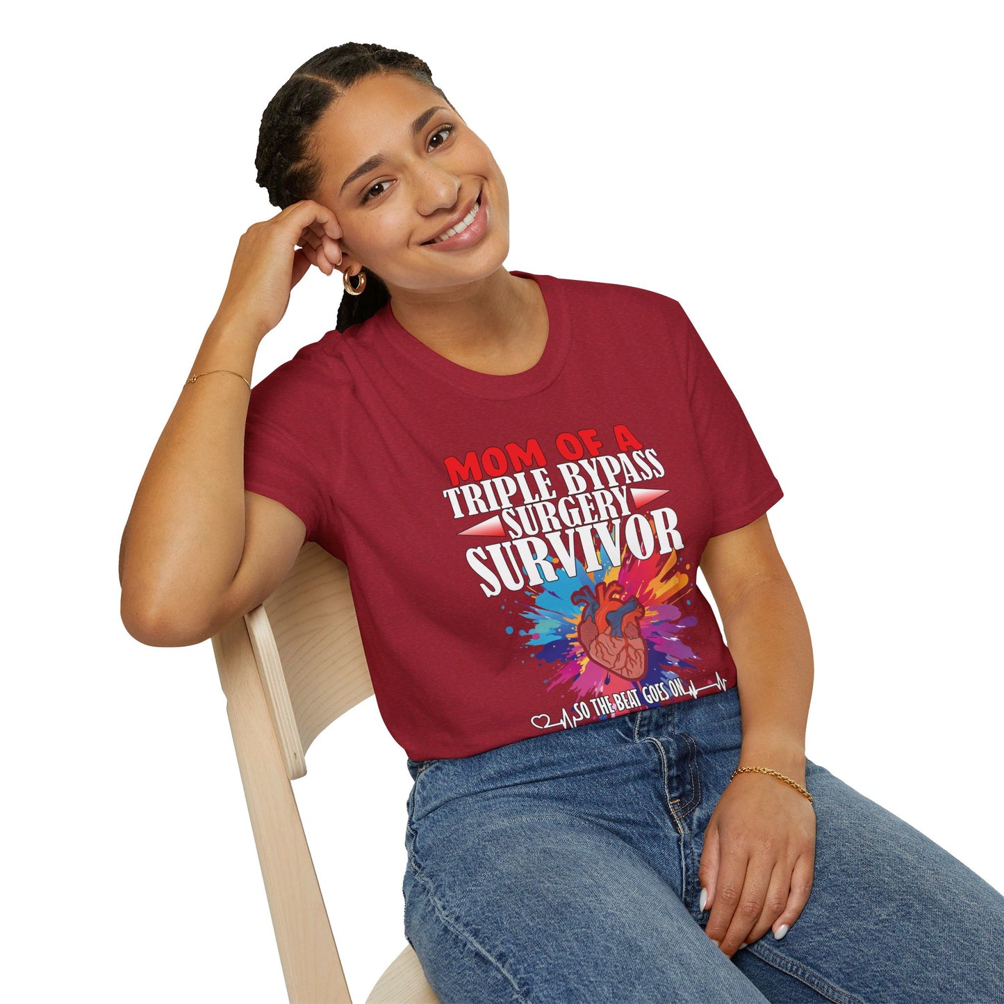 Mom of a Triple Bypass Surgery Survivor - Unisex Softstyle T-Shirt