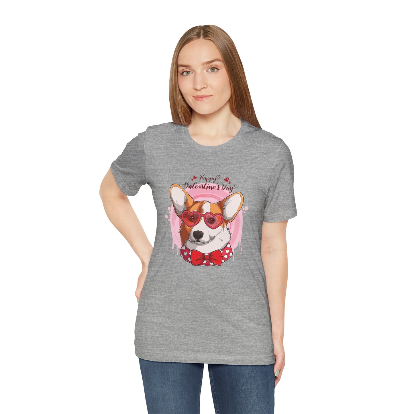 Valentines Day Corgi - Unisex Jersey Short Sleeve Tee