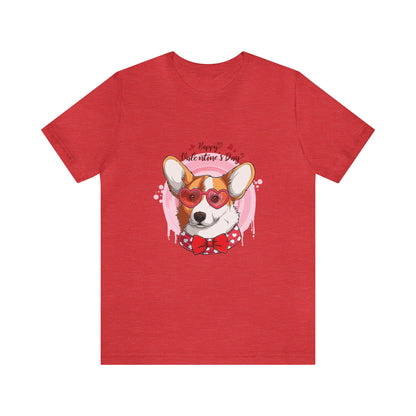 Valentines Day Corgi - Unisex Jersey Short Sleeve Tee - OCDandApparel