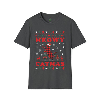 MEOWY CATMAS - Unisex Softstyle T-Shirt - OCDandApparel