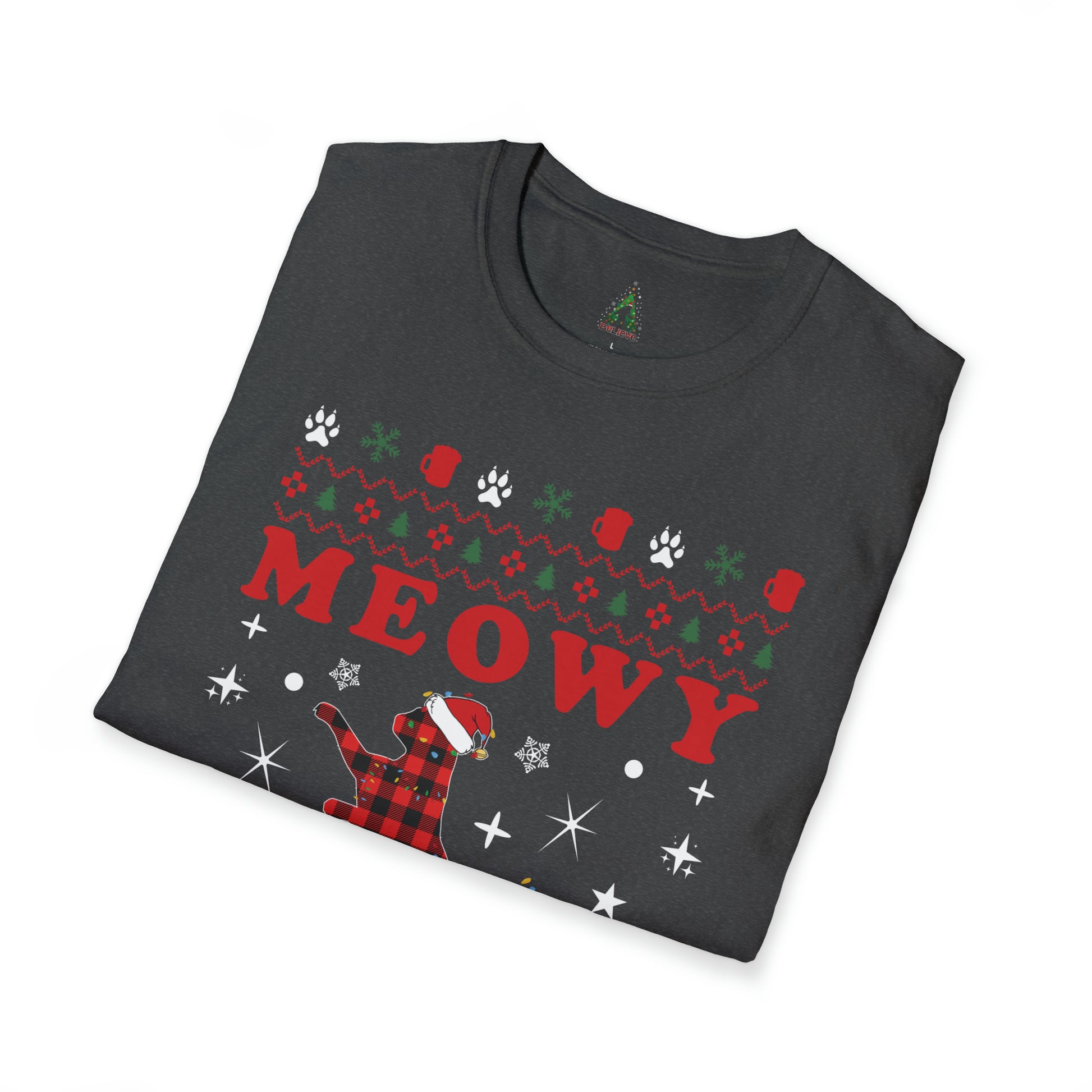 MEOWY CATMAS - Unisex Softstyle T-Shirt - OCDandApparel