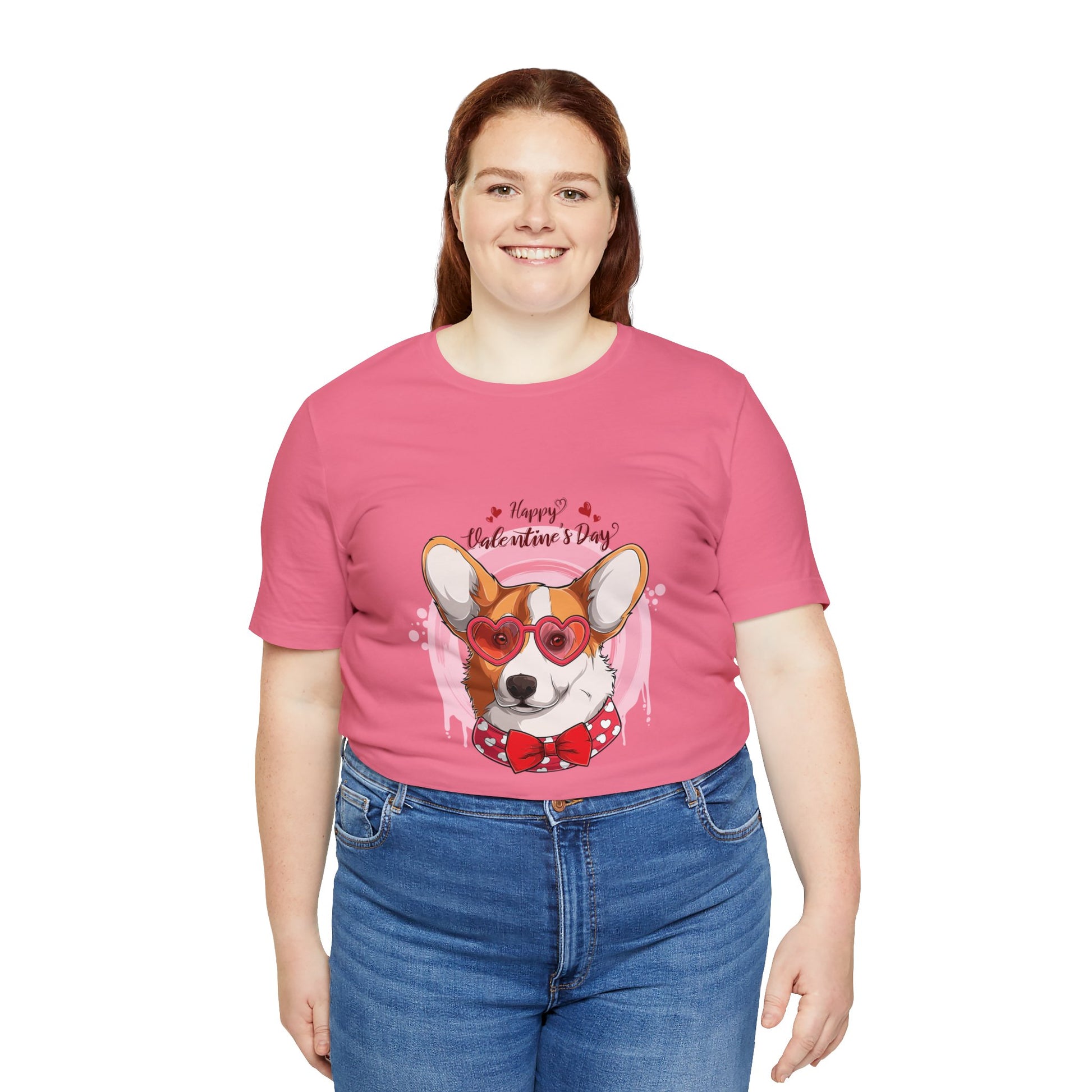 Valentines Day Corgi - Unisex Jersey Short Sleeve Tee - OCDandApparel