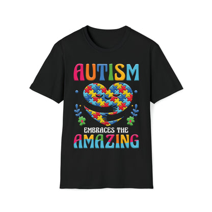 Autism Embraces The Amazing - Unisex Softstyle T-Shirt - OCDandApparel