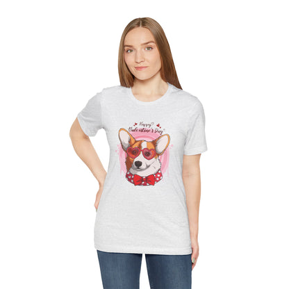 Valentines Day Corgi - Unisex Jersey Short Sleeve Tee