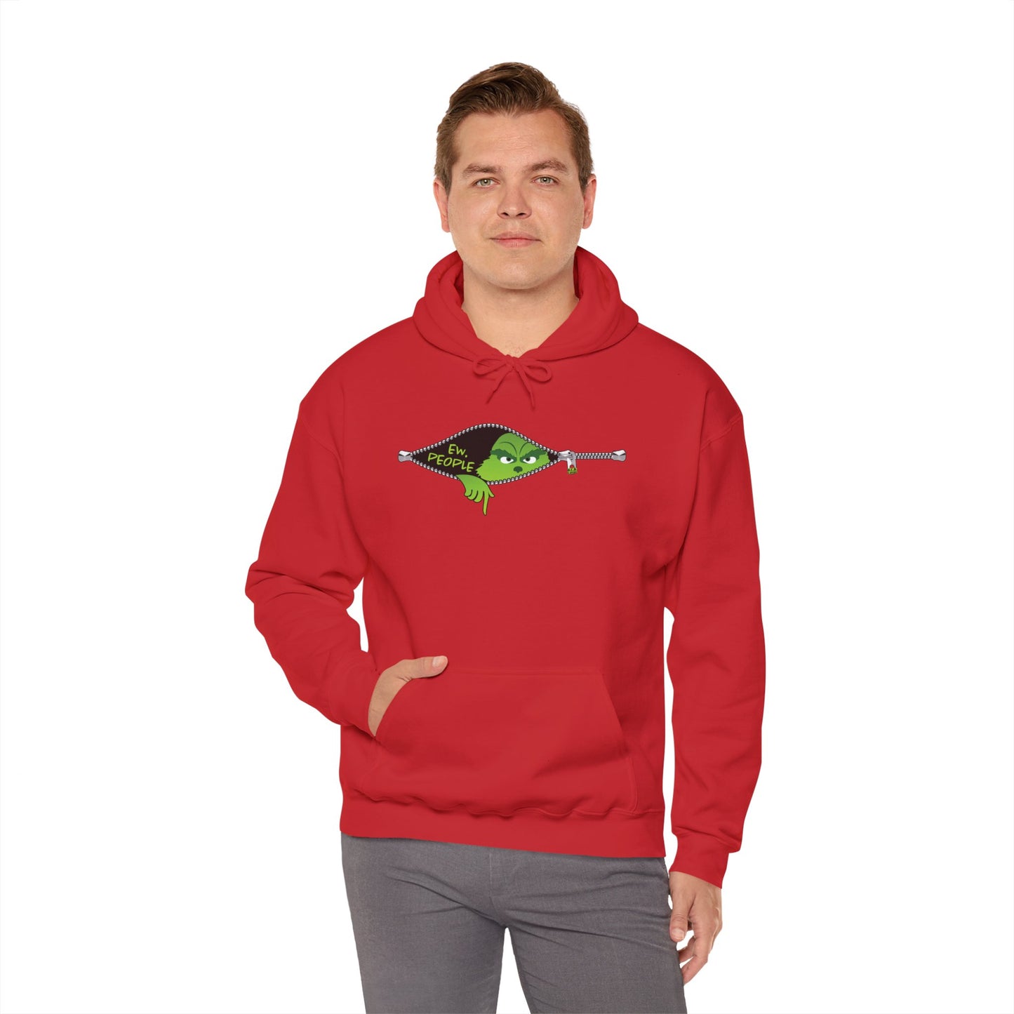 "Ew. People." Grinch Hoodie - Unisex Heavy Blend™ Hooded Sweatshirt