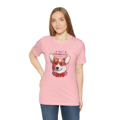 Valentines Day Corgi - Unisex Jersey Short Sleeve Tee