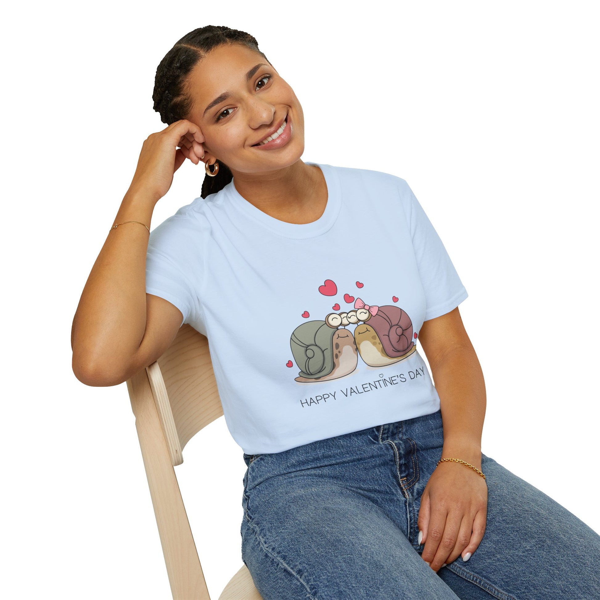 Happy Valentines Day Snail - Unisex Softstyle T-Shirt - OCDandApparel