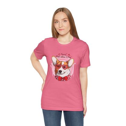 Valentines Day Corgi - Unisex Jersey Short Sleeve Tee