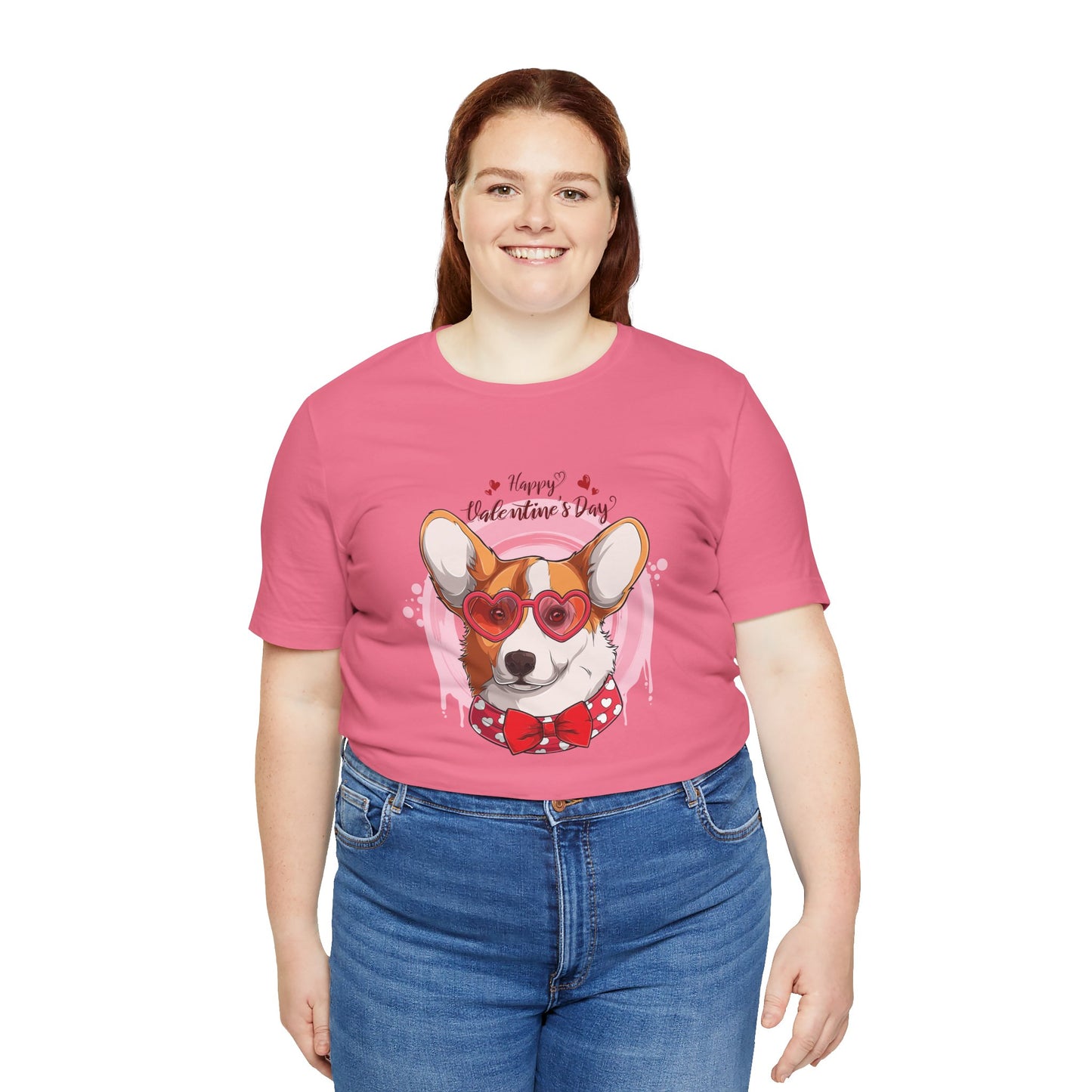 Valentines Day Corgi - Unisex Jersey Short Sleeve Tee