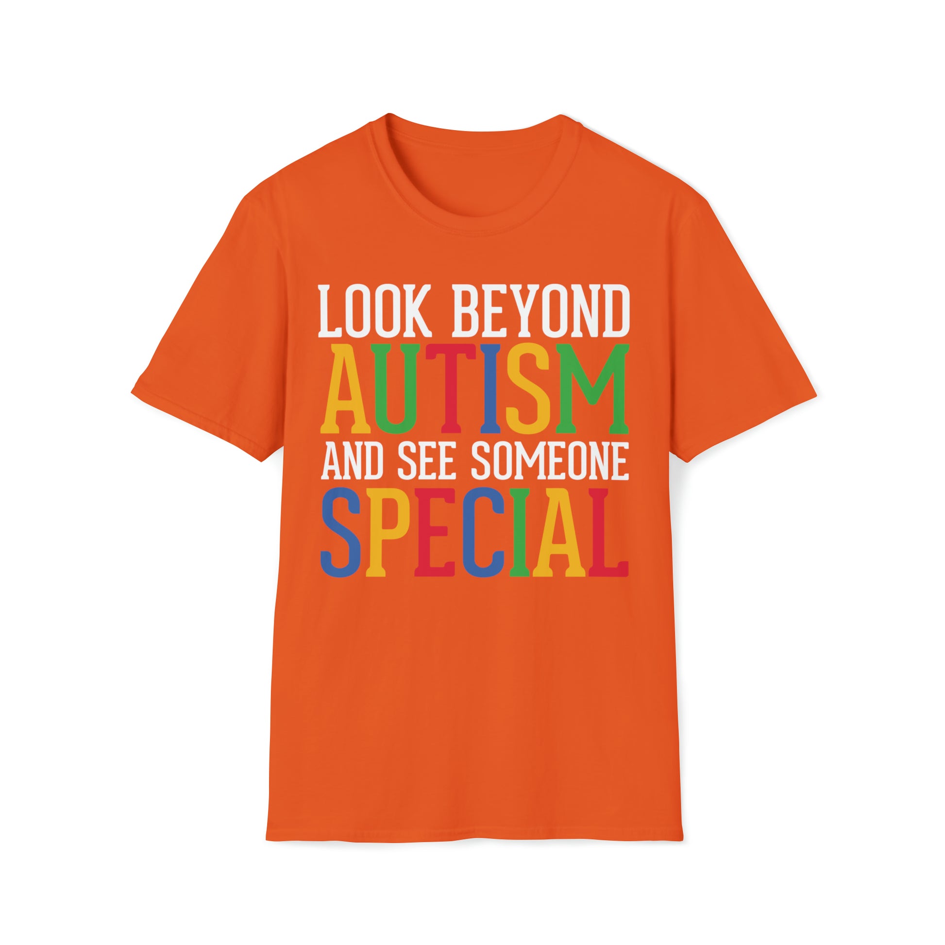 Look Beyond Autism - Unisex Softstyle T-Shirt - OCDandApparel