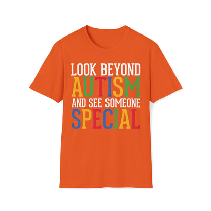 Look Beyond Autism - Unisex Softstyle T-Shirt - OCDandApparel