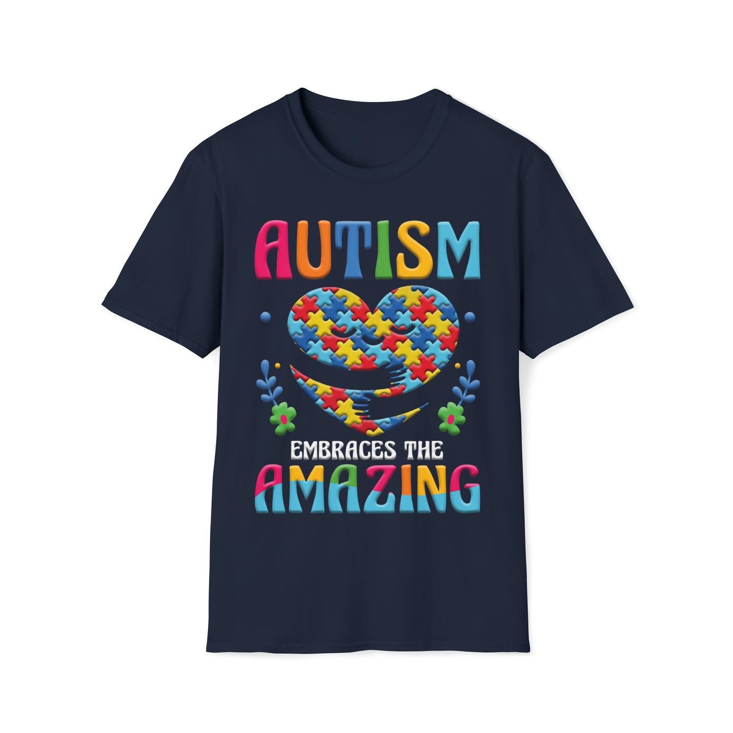 Autism Embraces The Amazing - Unisex Softstyle T-Shirt - OCDandApparel