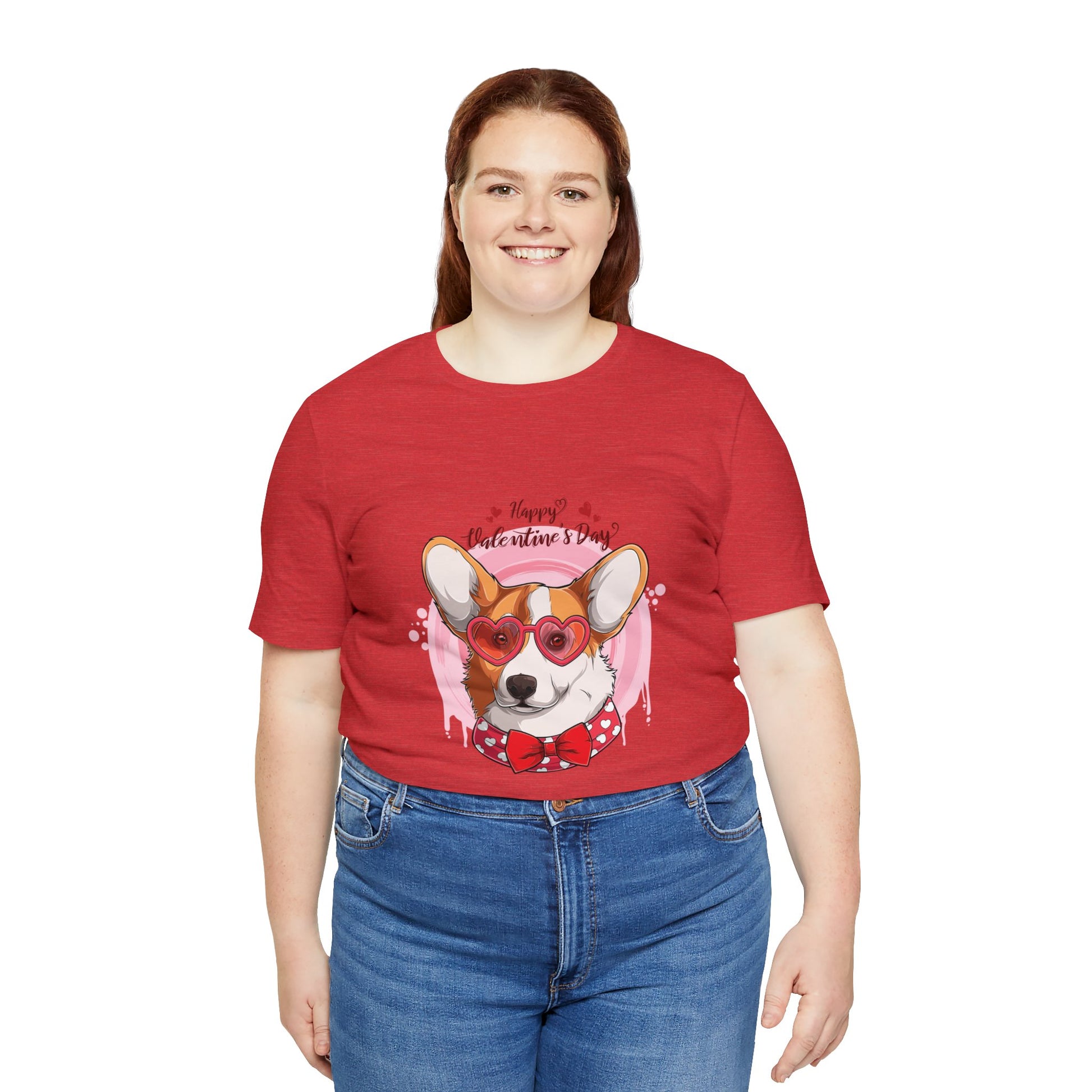 Valentines Day Corgi - Unisex Jersey Short Sleeve Tee - OCDandApparel