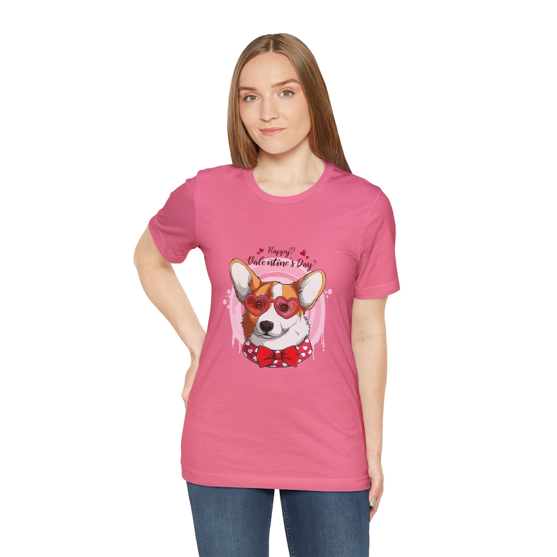 Valentines Day Corgi - Unisex Jersey Short Sleeve Tee - OCDandApparel