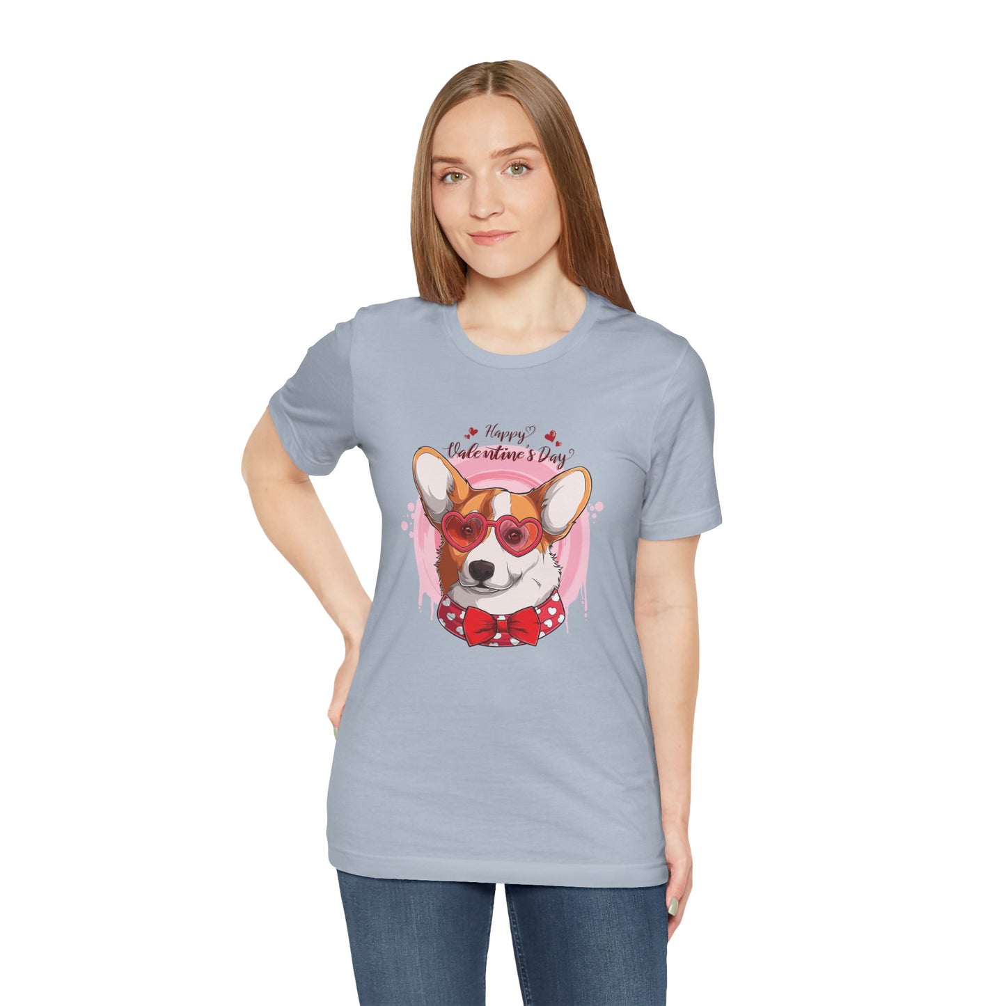 Valentines Day Corgi - Unisex Jersey Short Sleeve Tee