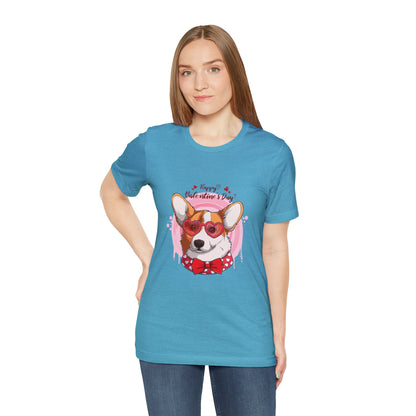 Valentines Day Corgi - Unisex Jersey Short Sleeve Tee - OCDandApparel