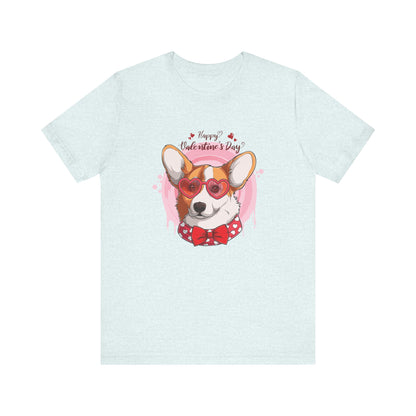 Valentines Day Corgi - Unisex Jersey Short Sleeve Tee