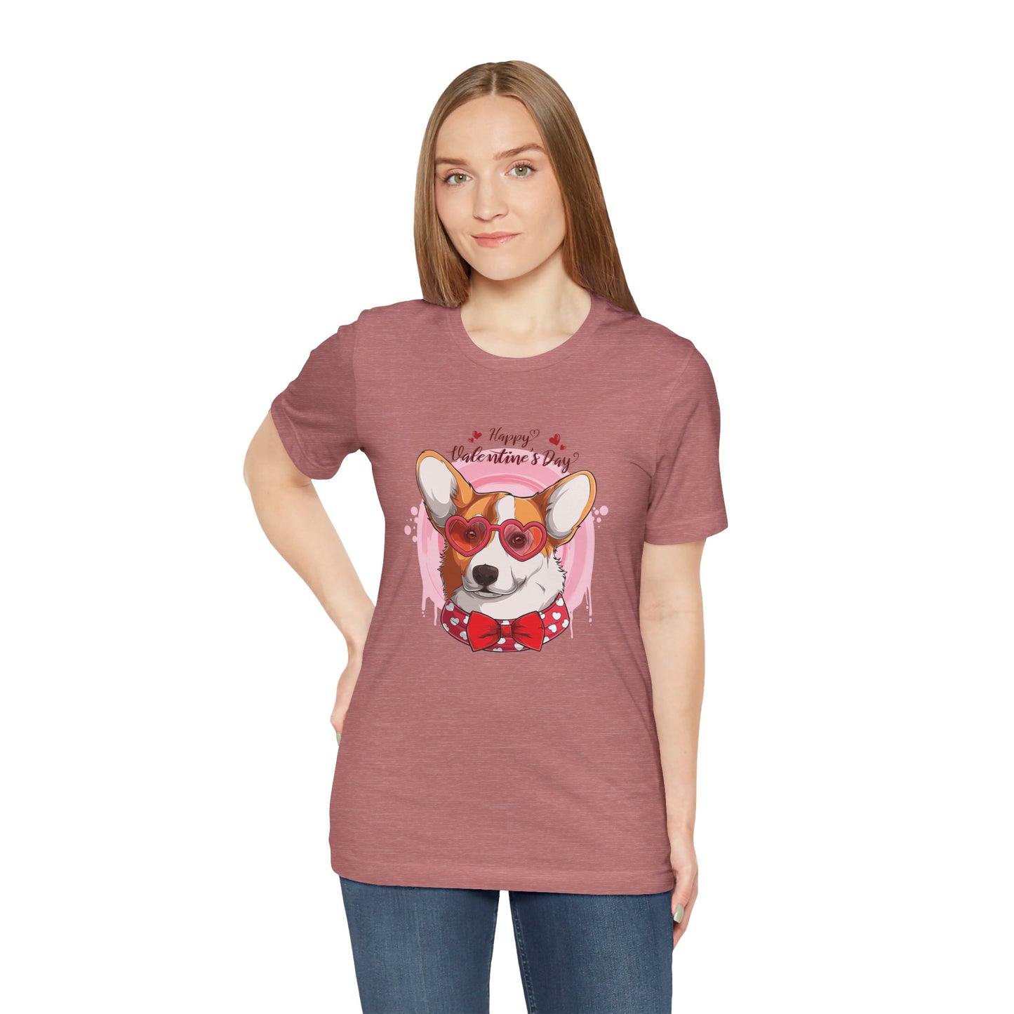 Valentines Day Corgi - Unisex Jersey Short Sleeve Tee