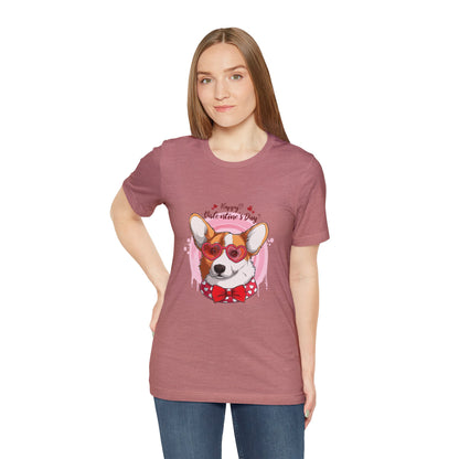 Valentines Day Corgi - Unisex Jersey Short Sleeve Tee - OCDandApparel