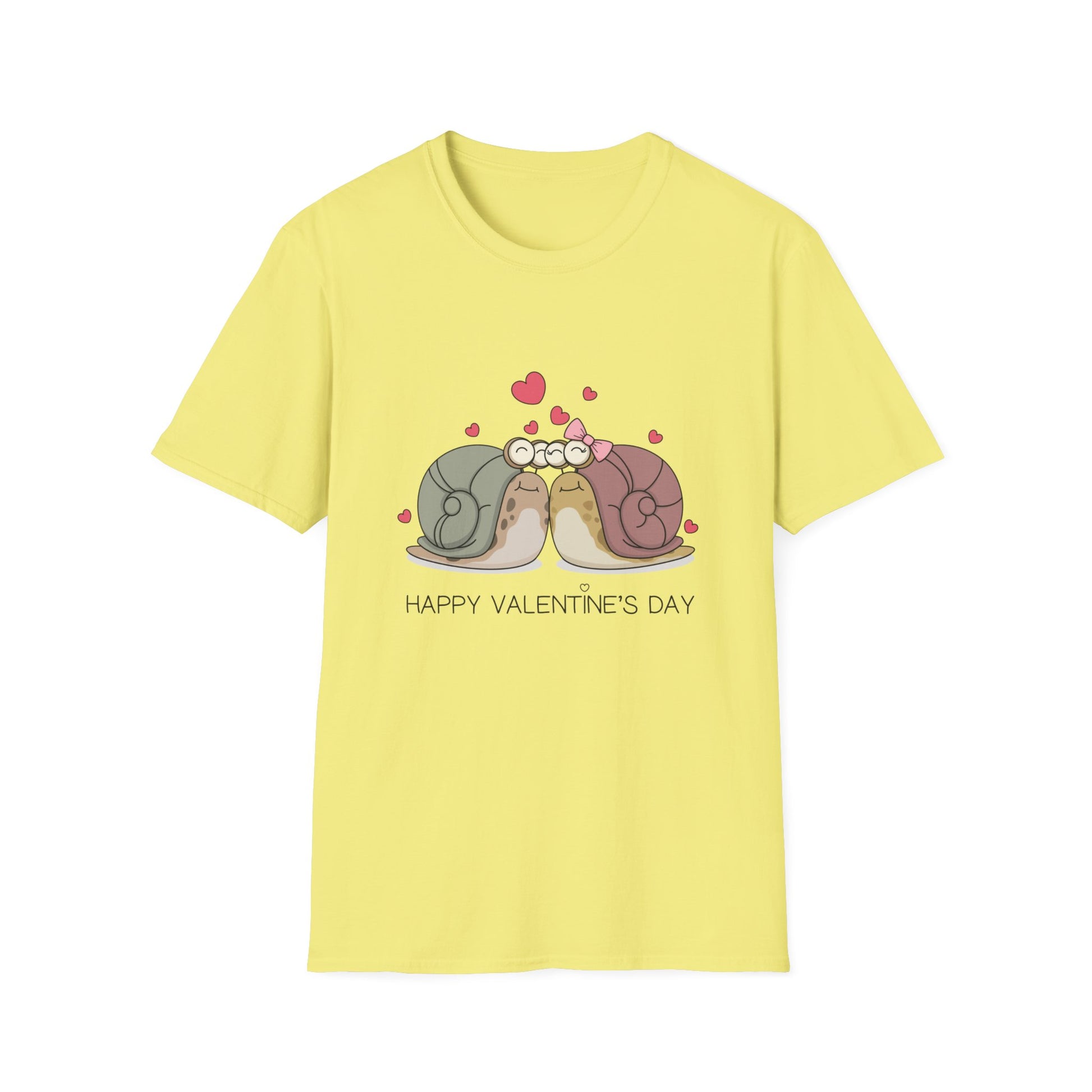 Happy Valentines Day Snail - Unisex Softstyle T-Shirt - OCDandApparel