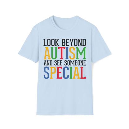 Look Beyond Autism - Unisex Softstyle T-Shirt - OCDandApparel