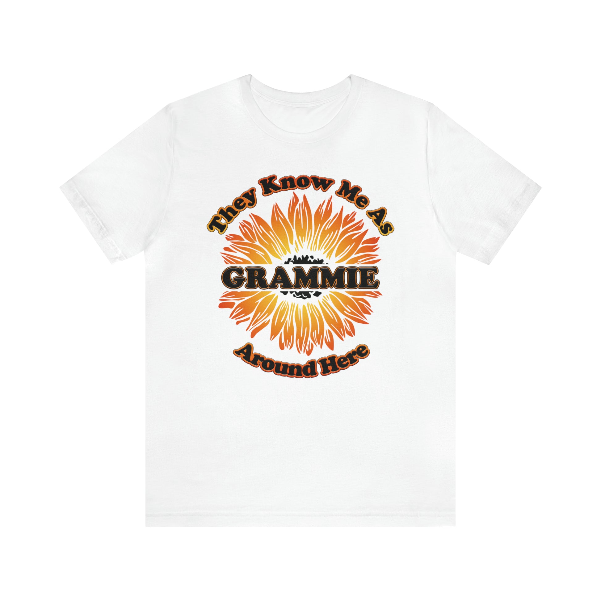 They Know Me As Grammie Around Here Sunflower - Unisex Jersey Short Sleeve Tee - OCDandApparel