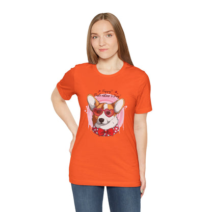 Valentines Day Corgi - Unisex Jersey Short Sleeve Tee