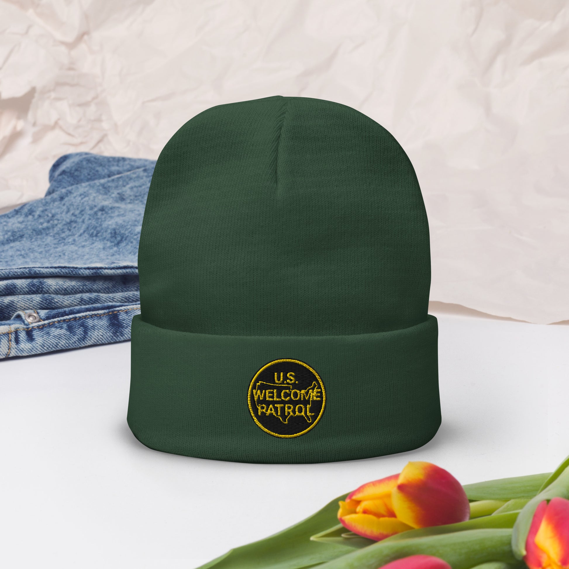 US Welcome Patrol Parody - Embroidered Beanie - OCDandApparel