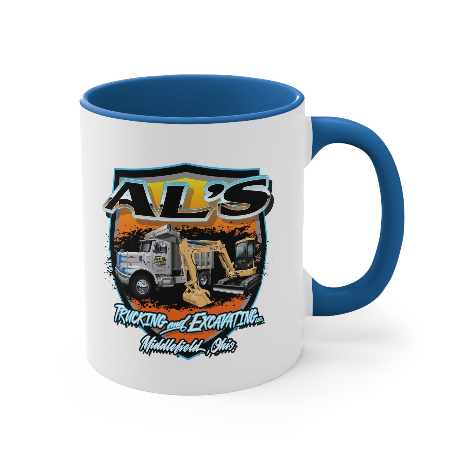 Al's Trucking And Excavating - Accent Coffee Mug, 11oz - Ohio Custom Designs & Apparel LLC