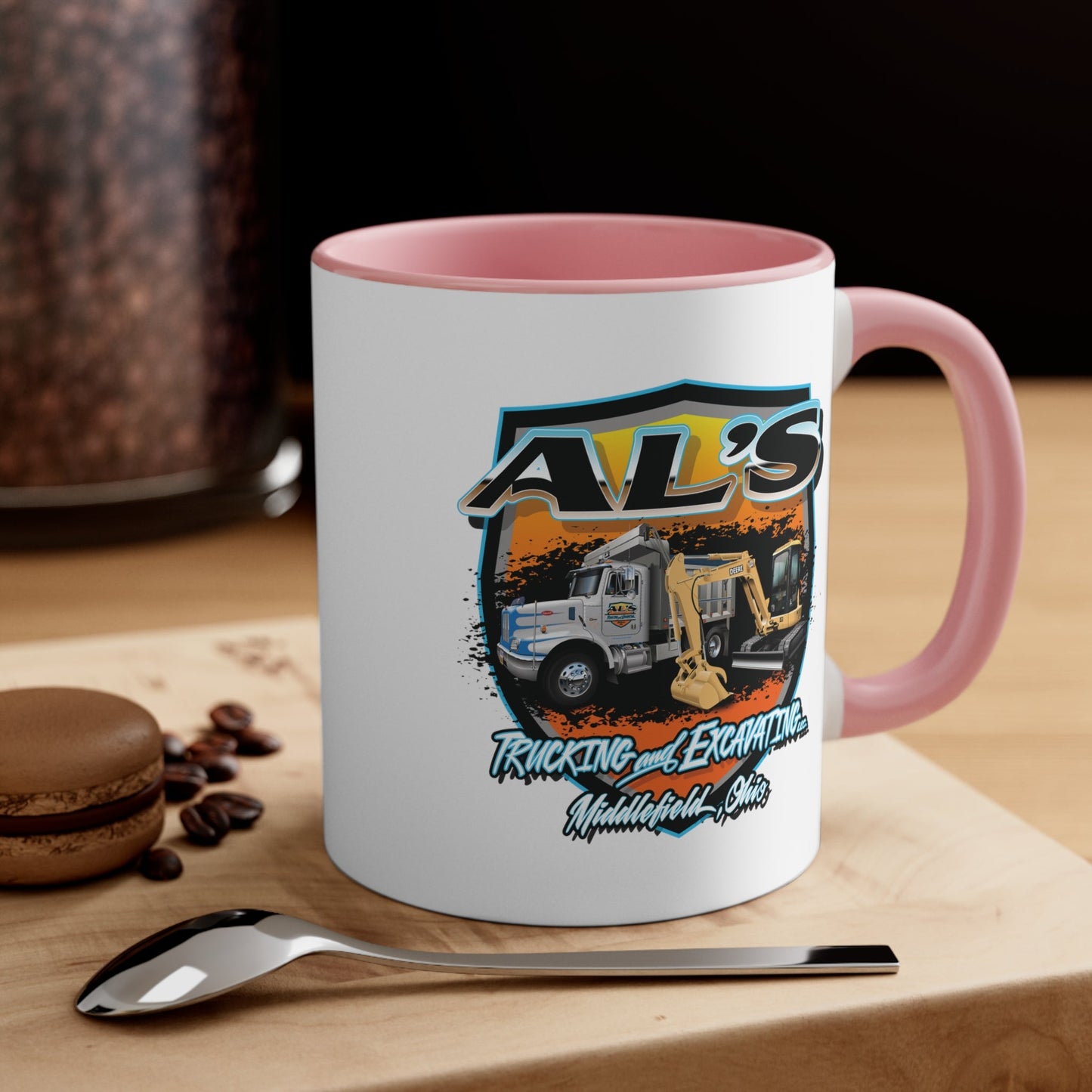 Al's Trucking And Excavating - Accent Coffee Mug, 11oz - Ohio Custom Designs & Apparel LLC