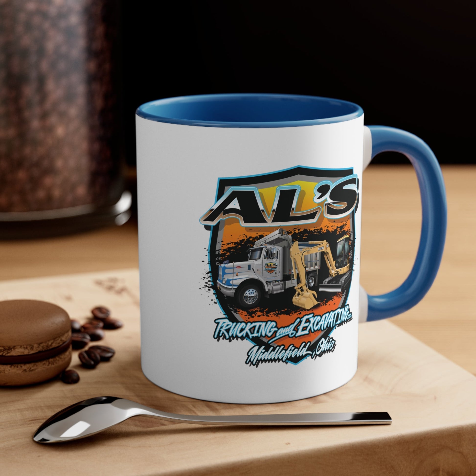 Al's Trucking And Excavating - Accent Coffee Mug, 11oz - Ohio Custom Designs & Apparel LLC