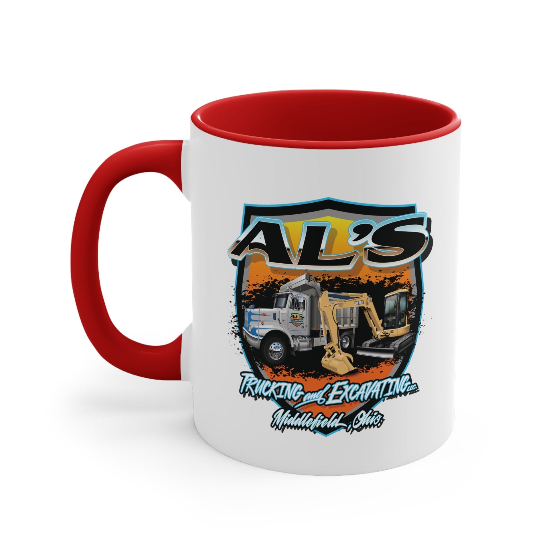 Al's Trucking And Excavating - Accent Coffee Mug, 11oz - Ohio Custom Designs & Apparel LLC